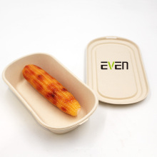 Disposable new product bagasse food box for hamburger and pizza